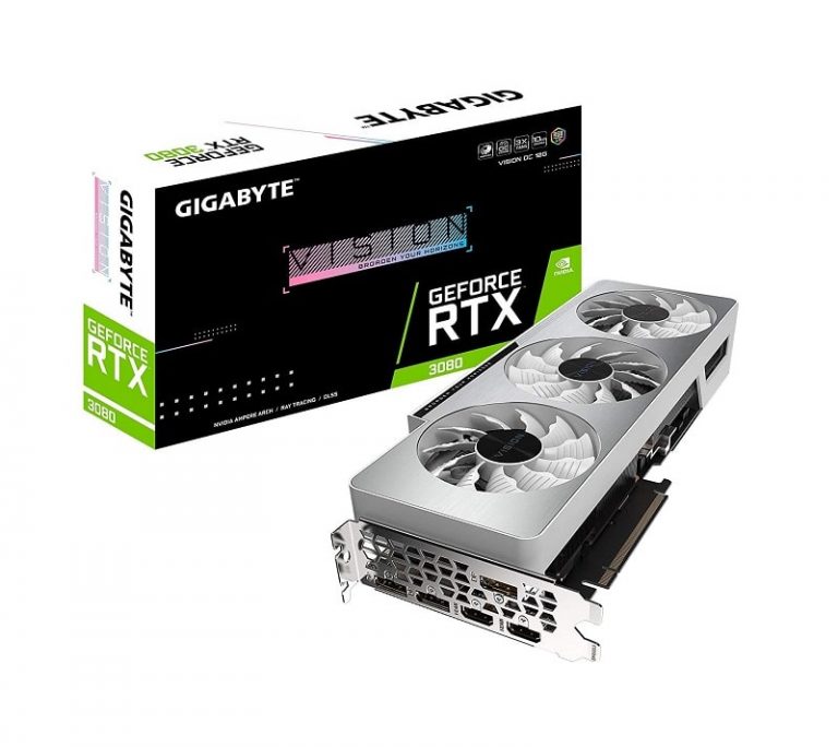 کارت گرافیک گیگابایت GeForce RTX 3080 VISION OC ظرفیت 10 گیگابایت